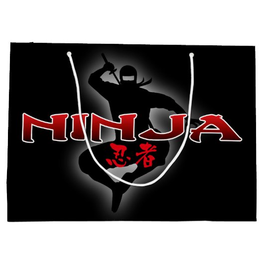Ninja Silhouette Groot Cadeauzakje (Achterkant)