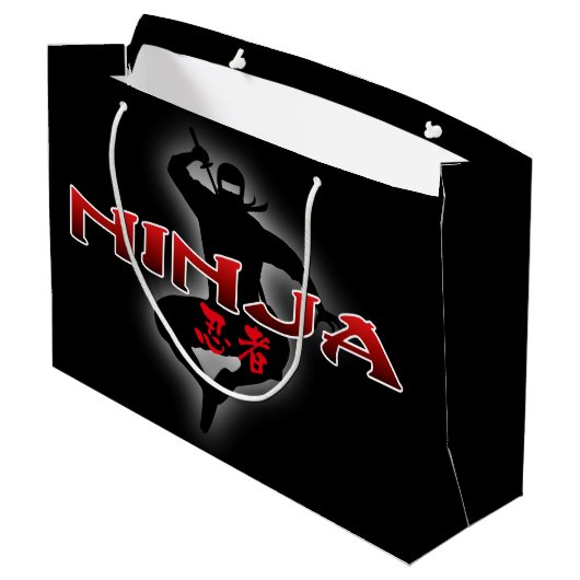 Ninja Silhouette Groot Cadeauzakje (Achterkant Gekanteld)