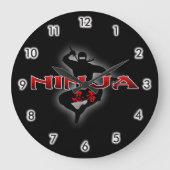Ninja Silhouette Grote Klok (Voorkant)