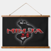 Ninja Silhouette Hangend Wandkleed (Voorkant)