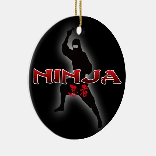 Ninja Silhouette Keramisch Ornament (Rechts)