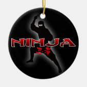 Ninja Silhouette Keramisch Ornament (Voorkant)