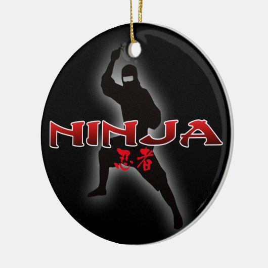 Ninja Silhouette Keramisch Ornament (Links)