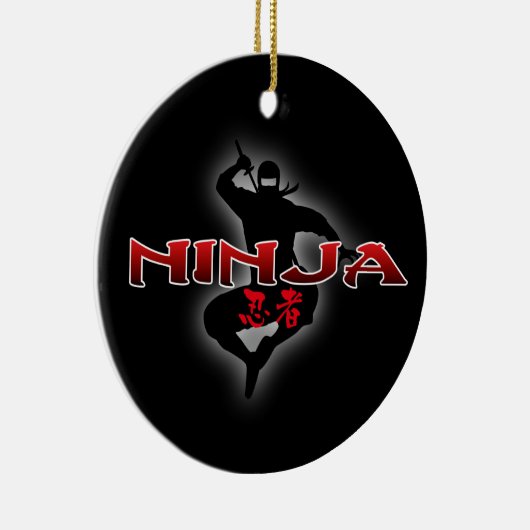 Ninja Silhouette Keramisch Ornament (Rechts)