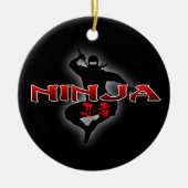 Ninja Silhouette Keramisch Ornament (Voorkant)