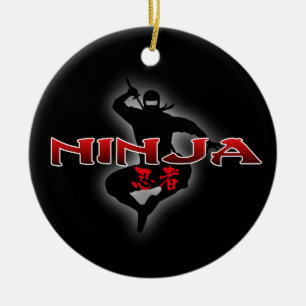 Ninja Silhouette Keramisch Ornament