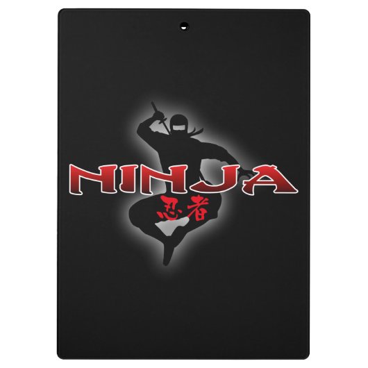 Ninja Silhouette Klembord (Achterkant)