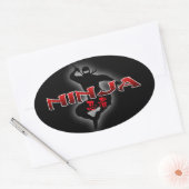 Ninja Silhouette Ovale Sticker (Envelop)