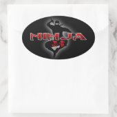 Ninja Silhouette Ovale Sticker (Tas)
