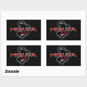 Ninja Silhouette Rechthoekige Sticker (Vel)