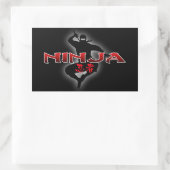 Ninja Silhouette Rechthoekige Sticker (Tas)