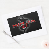 Ninja Silhouette Rechthoekige Sticker (Envelop)