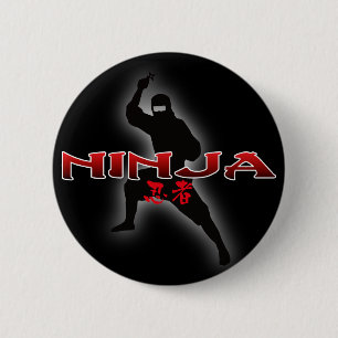 Ninja Silhouette Ronde Button 5,7 Cm