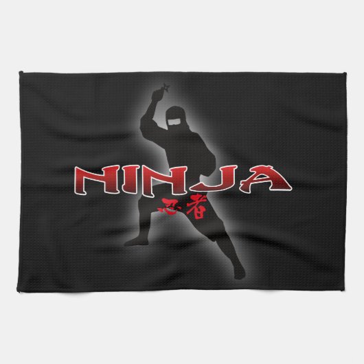 Ninja Silhouette Theedoek (Horizontaal)