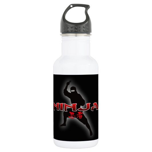 Ninja Silhouette Waterfles (Voorkant)