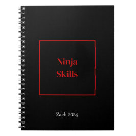 Ninja Skills notitieboek gepersonaliseerde naam