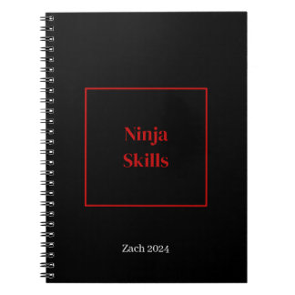 Ninja Skills notitieboek gepersonaliseerde naam