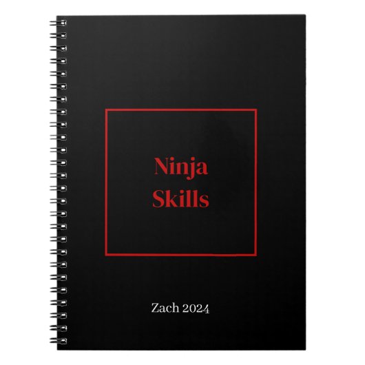 Ninja Skills notitieboek gepersonaliseerde naam (Voorkant)