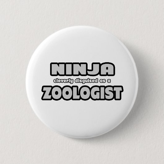 Ninja slim vermomd als zoöloog ronde button 5,7 cm (Voorkant)