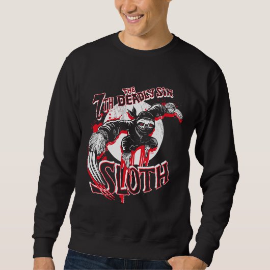 Ninja Sloth 7 Deadly Sins Tri Blend Trui (Voorkant)