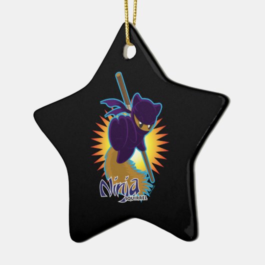 Ninja Squirrel Keramisch Ornament (Links)