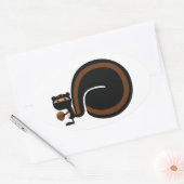 Ninja Squirrel Ovale Sticker (Envelop)