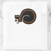 Ninja Squirrel Ovale Sticker (Tas)