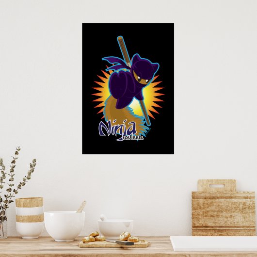 Ninja Squirrel Poster (Keuken)