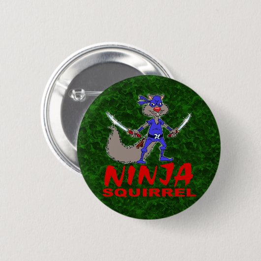 Ninja Squirrel Ronde Button 5,7 Cm (Voorkant /achterkant)