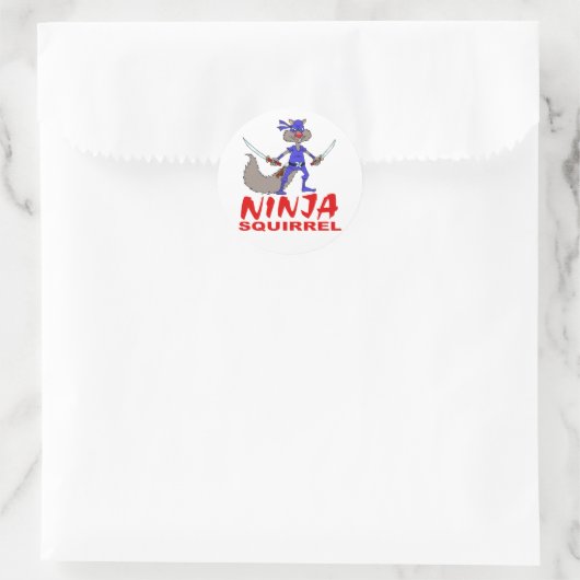 Ninja Squirrel Ronde Sticker (Tas)