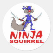 Ninja Squirrel Ronde Sticker (Voorkant)