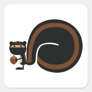 Ninja Squirrel Vierkante Sticker