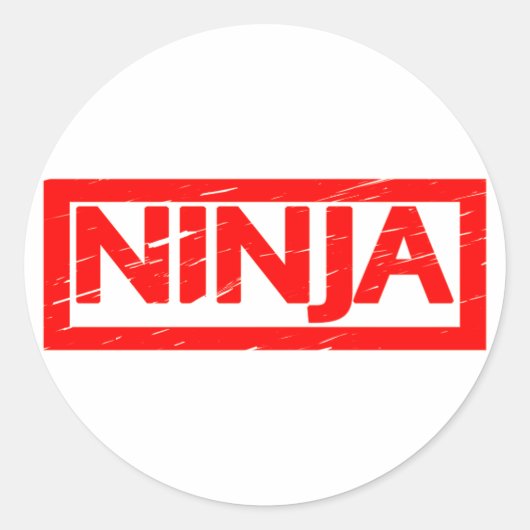 Ninja Stamp Ronde Sticker (Voorkant)