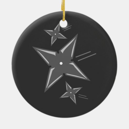 Ninja Stars Keramisch Ornament (Achterkant)