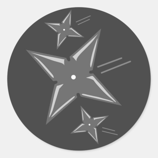 Ninja Stars Ronde Sticker (Voorkant)