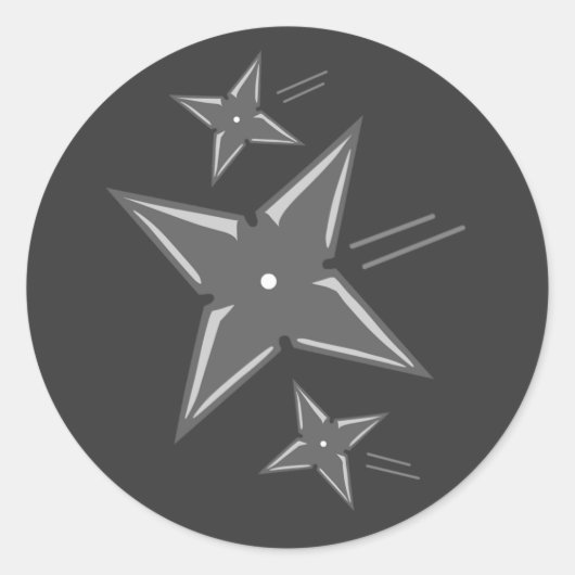 Ninja Stars Ronde Sticker (Voorkant)