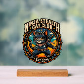 Ninja Stealth Kat Kata Moeder Cadeau Idee - Ninja Acryl Bord (Neutraal)