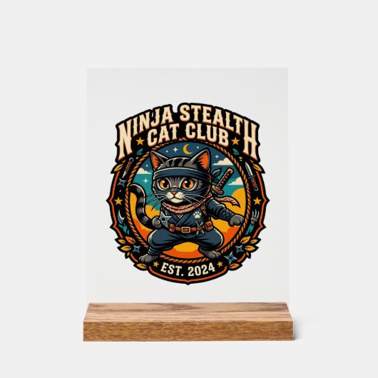 Ninja Stealth Kat Kata Moeder Cadeau Idee - Ninja Acryl Bord (Voorkant)