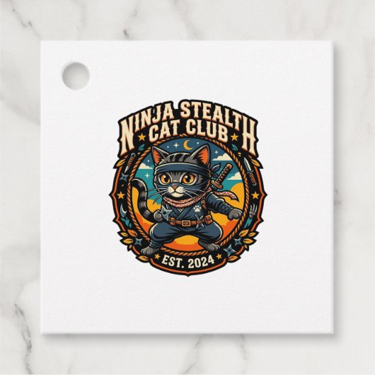 Ninja Stealth Kat Kata Moeder Cadeau Idee - Ninja Bedankjes Labels (Voorkant)