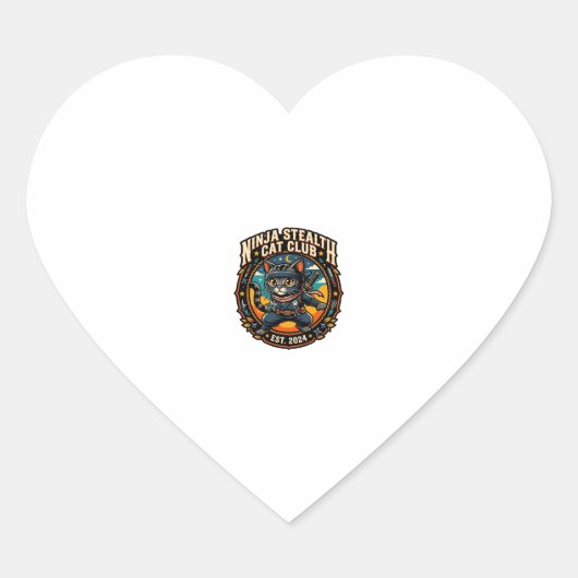 Ninja Stealth Kat Kata Moeder Cadeau Idee - Ninja Hart Sticker (Voorkant)