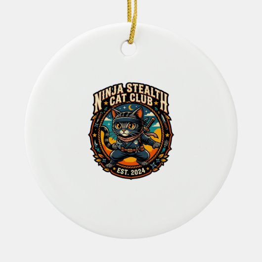 Ninja Stealth Kat Kata Moeder Cadeau Idee - Ninja  Keramisch Ornament (Voorkant)