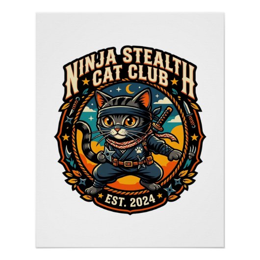 Ninja Stealth Kat Kata Moeder Cadeau Idee - Ninja  Perfect Poster (Voorkant)