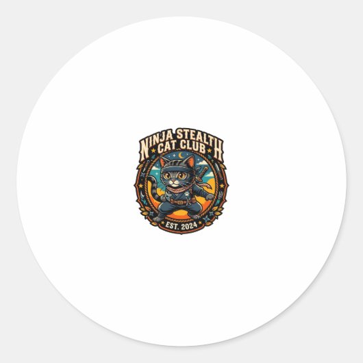 Ninja Stealth Kat Kata Moeder Cadeau Idee - Ninja Ronde Sticker (Voorkant)