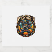 Ninja Stealth Kat Kata Moeder Cadeau Idee - Ninja Sparkling Wijnetiket (Enkel label)