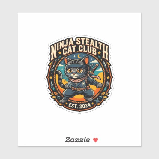 Ninja Stealth Kat Kata Moeder Cadeau Idee - Ninja Sticker (Vel)