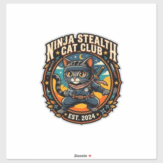 Ninja Stealth Kat Kata Moeder Cadeau Idee - Ninja  Sticker (Vel)