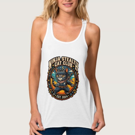Ninja Stealth Kat Kata Moeder Cadeau Idee - Ninja  Tanktop (Voorkant)