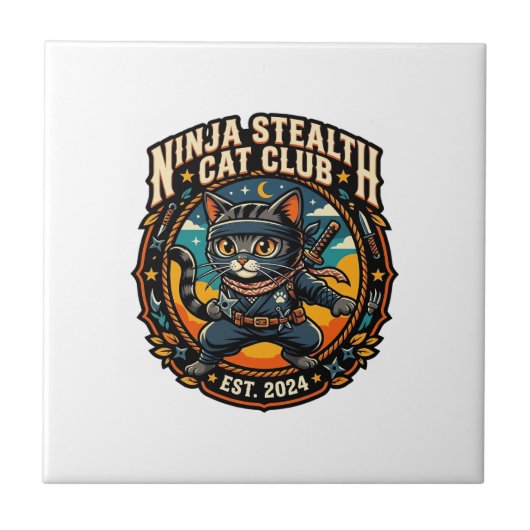 Ninja Stealth Kat Kata Moeder Cadeau Idee - Ninja  Tegeltje (Voorkant)