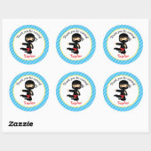 Ninja Stickers (Blue Boy Ninja Birthday Party) (Vel)