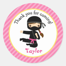 Ninja Stickers (Roze Girl Ninja Birthday Party)